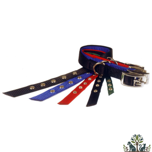 קולר ניילון כפול אבזם 6025 0מ שחור אדום כחול