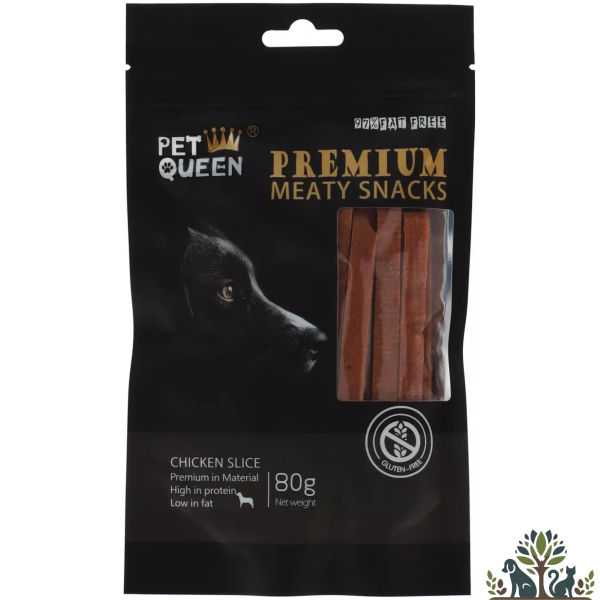 פק בלק חטיף ללא דגנים רצועות עוף 80 גרם