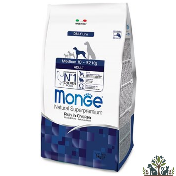 מזון יבש לכלבים מדיום בטעם עוף 12 ק"ג Monge