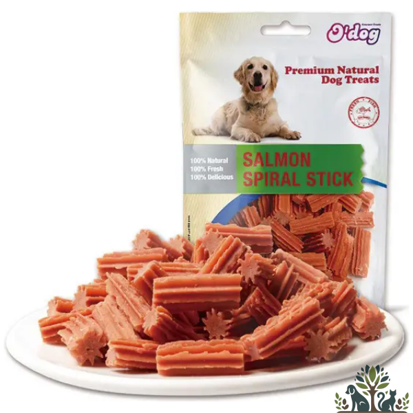 אודוג חטיף לכלב מקלוני סלמון מלופפים 100 גרם
