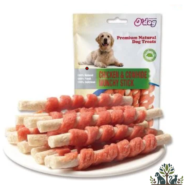 אודוג חטיף לכלב מקלוני מנציי עוף 100 גרם