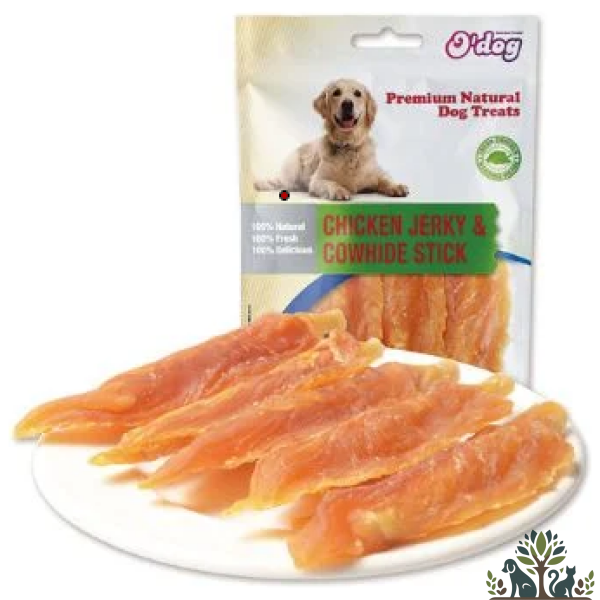 אודוג חטיף לכלב גירק עוף ועור בקר 100 גרם