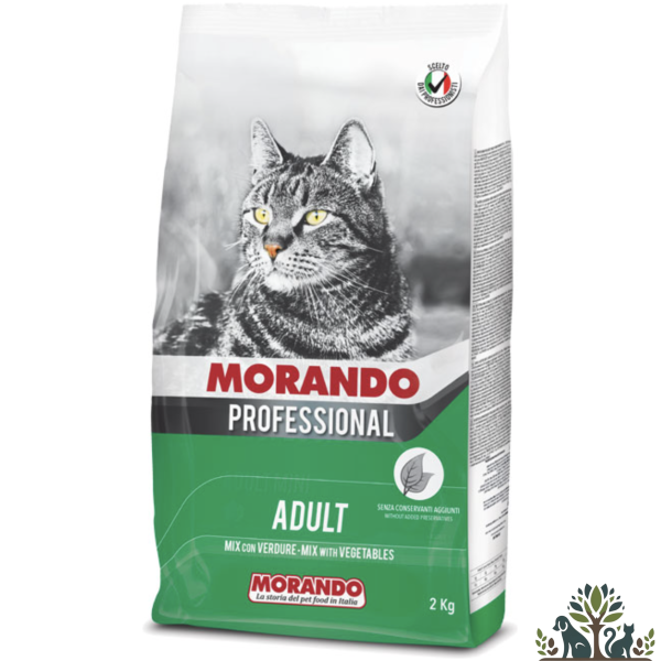 MORANDO מורנדו - מזון יבש לחתולים בוגרים בטעם מיקס ירקות, במשקל של 2 ק"ג.