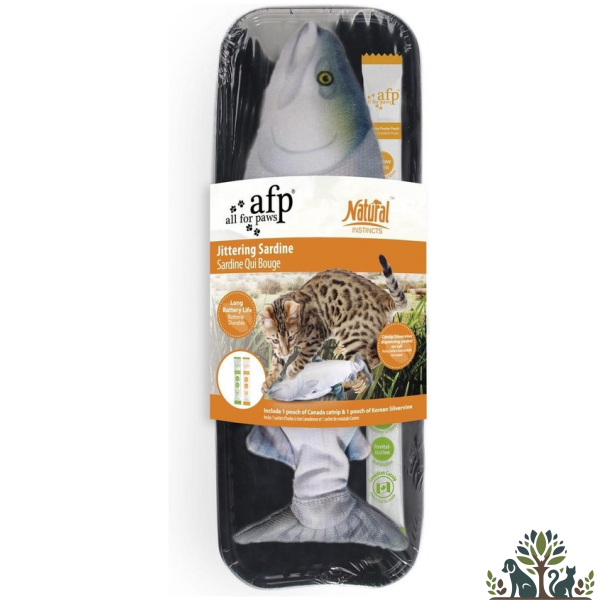 AFP משחק חתול דג סרדין רוקד עם קטניפ