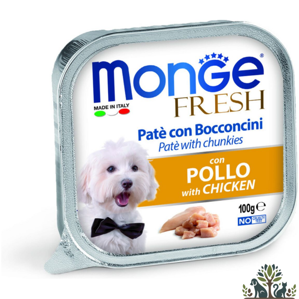 מונג פרש לכלב פטה עם נתחי עוף 100 גרם