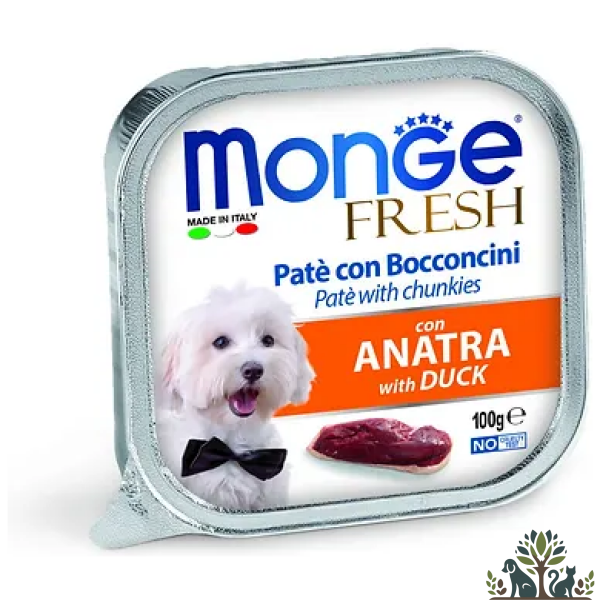 מונג פרש לכלב פטה עם נתחי ברווז 100 גרם