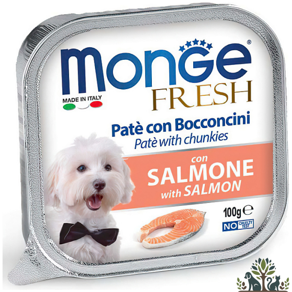 מונג פרש לכלב פטה עם נתחי סלמון 100 גרם