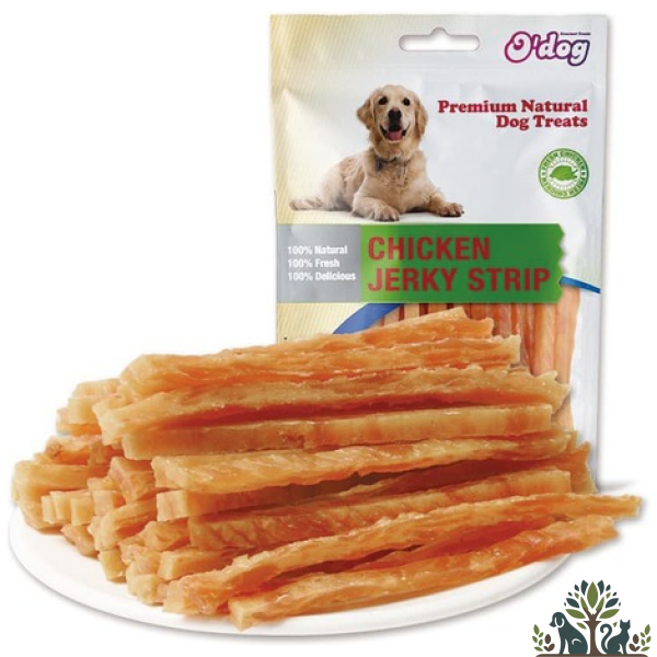 אודוג חטיף לכלב רצועות גירקי עוף 100 גרי