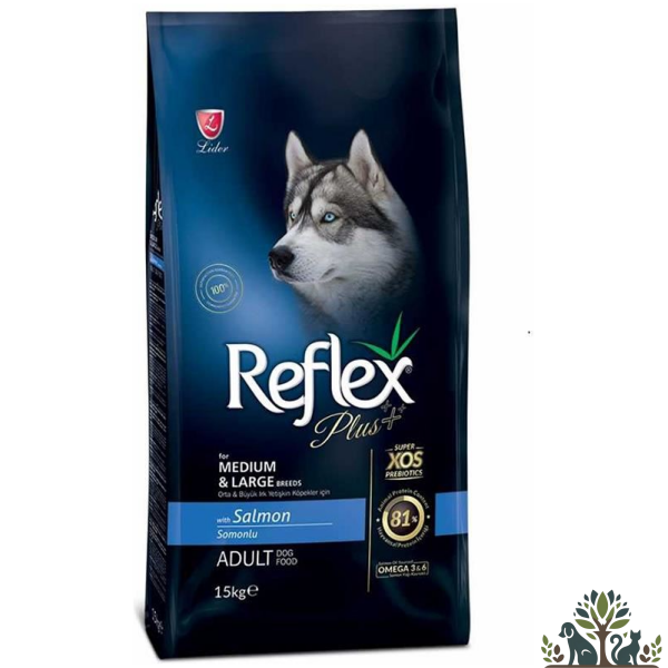 ריפלקס פלוס כלב אדולט מדיום/לארג סלמון 15 ק"ג