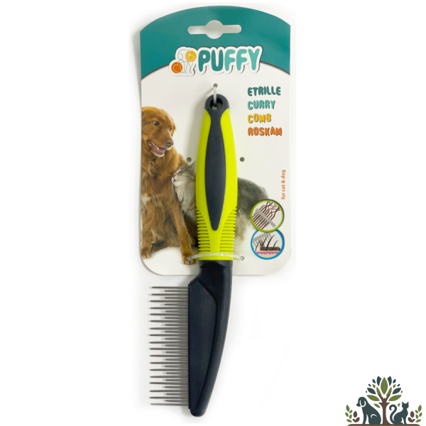 מסרק עם שיני פלדה ארוכות וקצרות לפתיחת