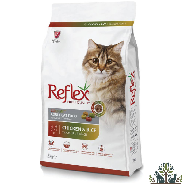 ריפלקס חתול אדולט גורמה צבעוני עוף ואורז 2 ק"ג