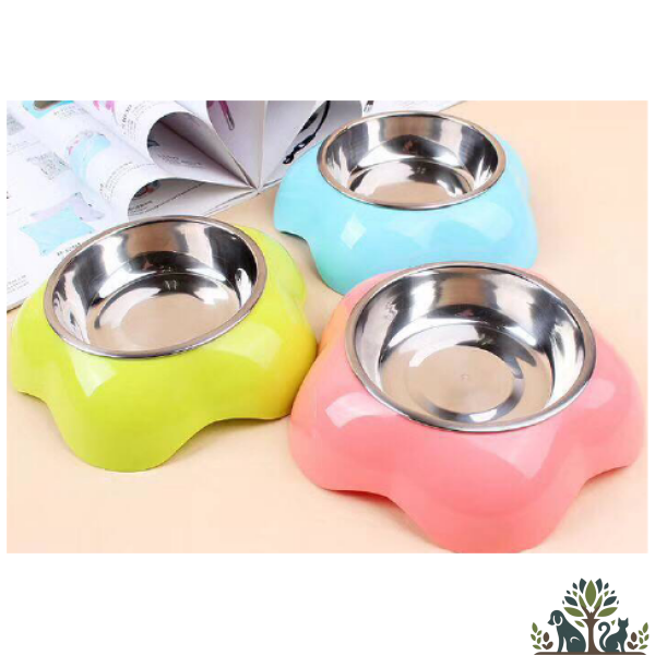 קערה האכלה מנירוסטה בצורת פרח מידה L