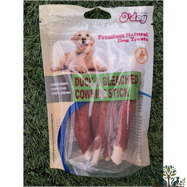 אודוג חטיף לכלב מקלוני ברווז ועור בקר 100 גרי