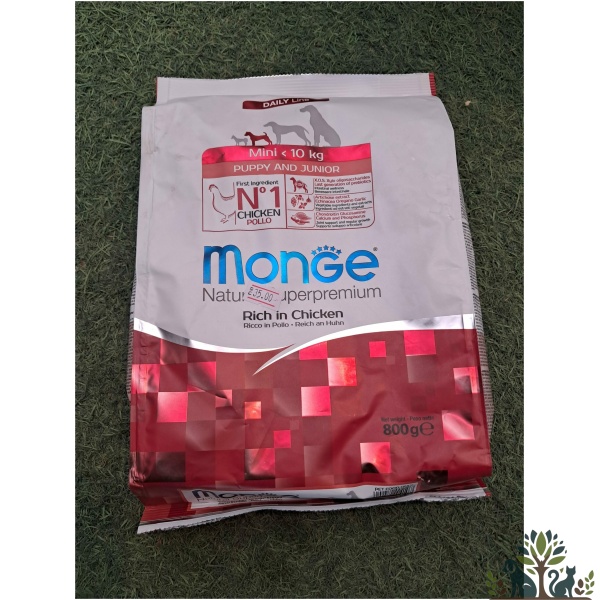 מונג כלבים גורים עוף גזע בינוני 800 גרם
